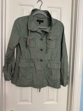 Talbots Olive Utility Jacket with Drawstring Waist